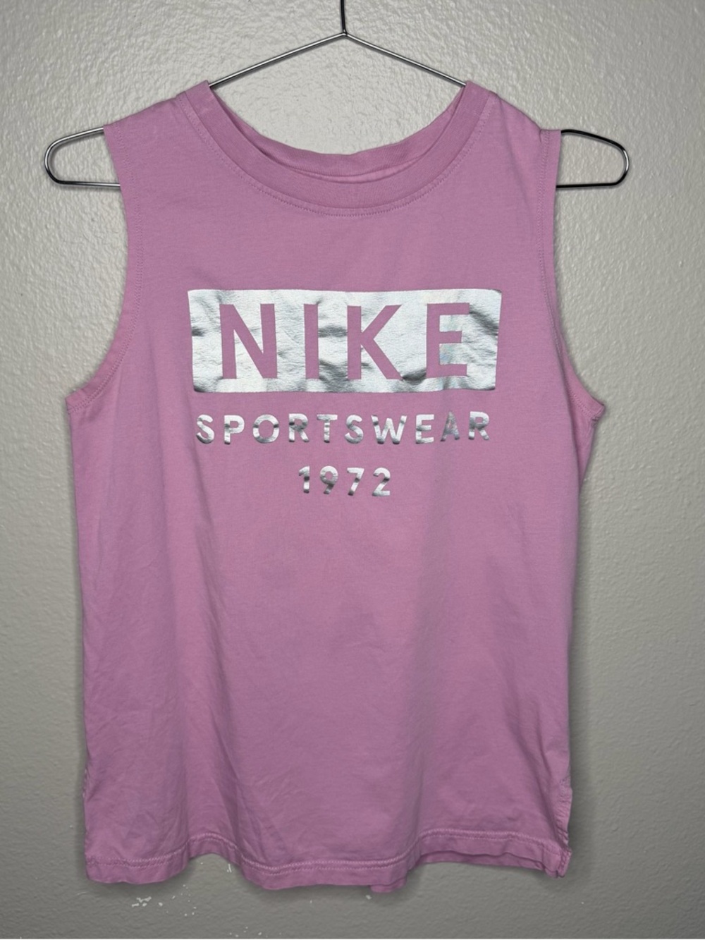 Nike Pink Tank Top with Silver Logo Women’s size Small